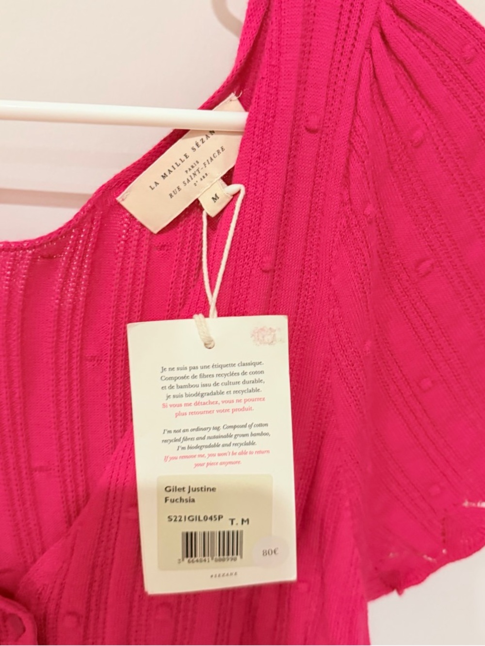 NWT Sezane Fuchsia Top - Picture 4 of 7